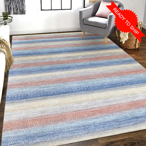 10 X 14 Feet Multi Color Indian Hand Knotted Contemporary Area Rug #FloorRug #LivingAreaRug #OrientalRug